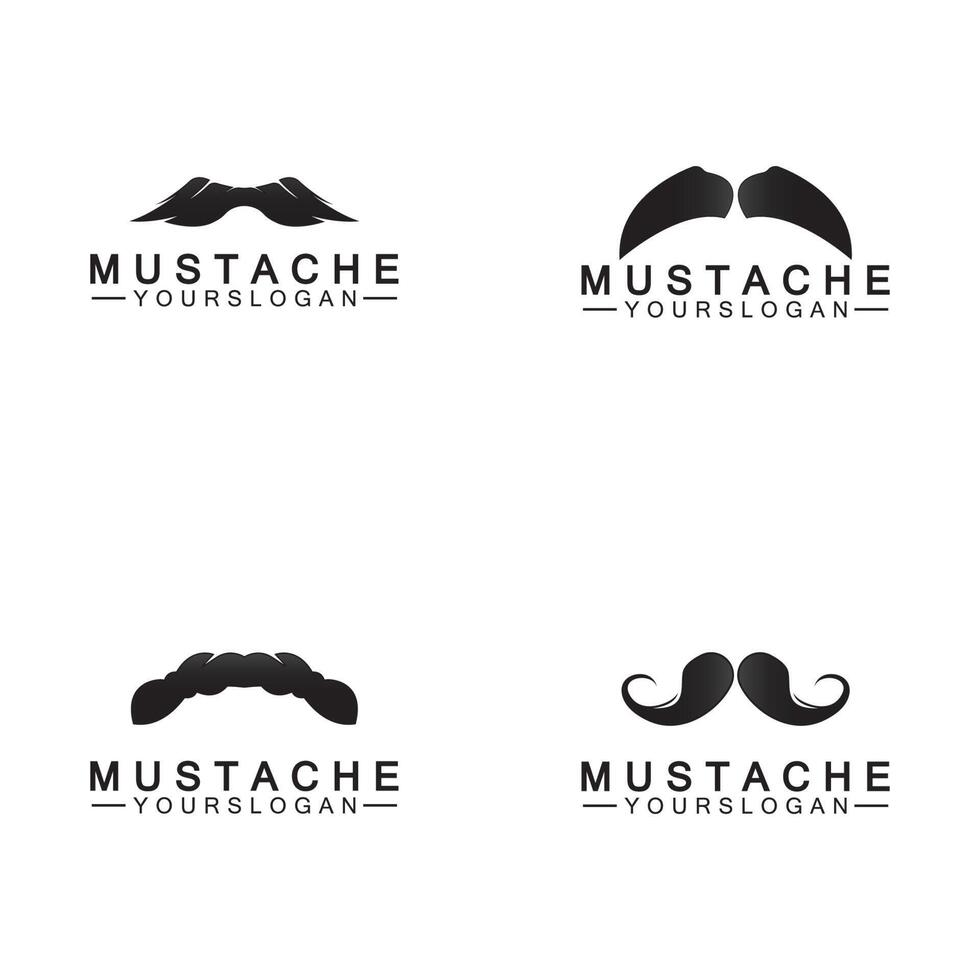 modèle de conception de logo icône vecteur moustache