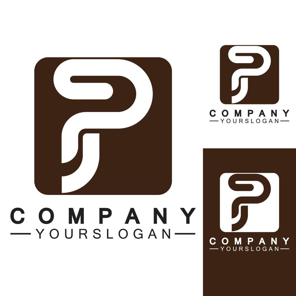 lettre p logo icône vecteur de conception, modèle de logo alphabet