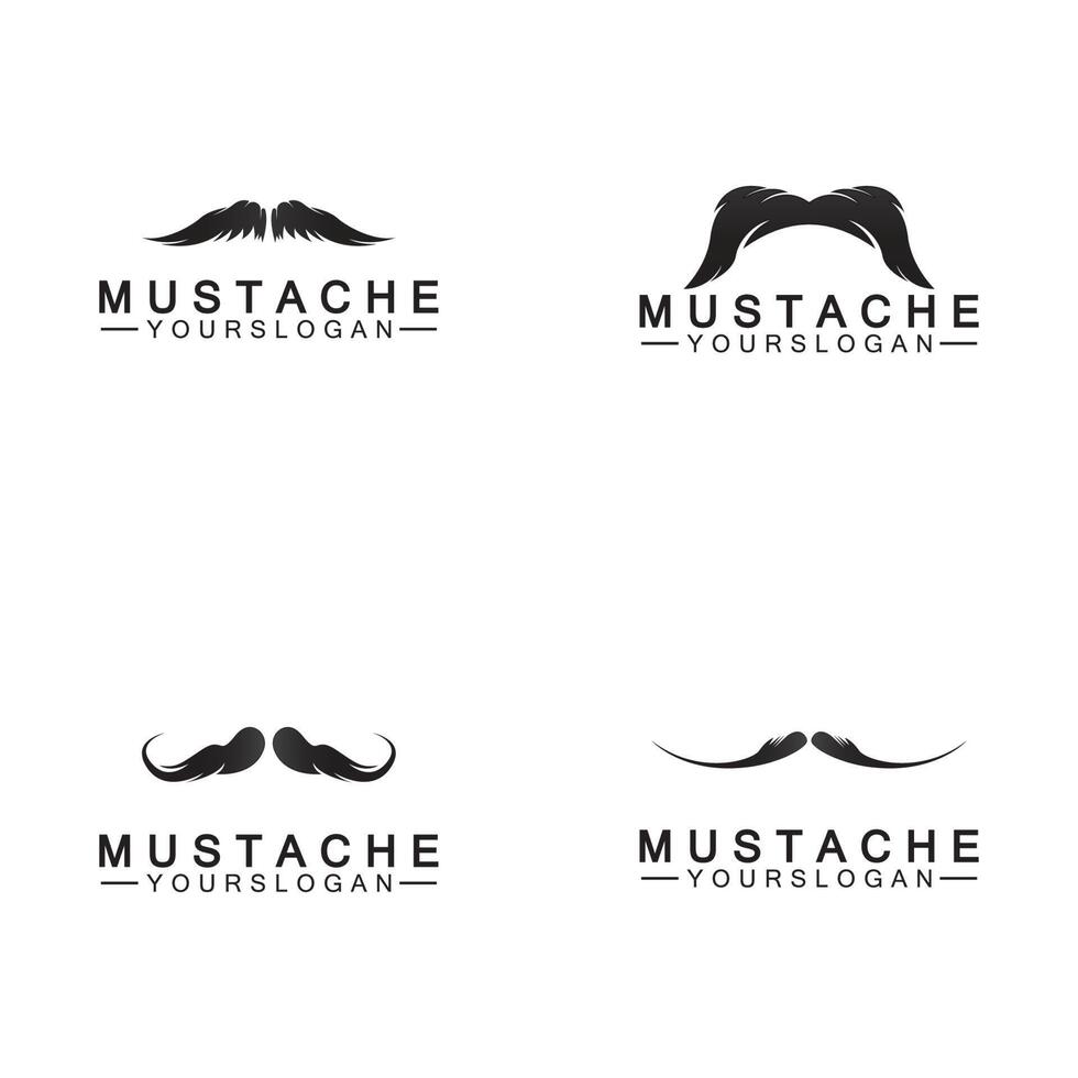 modèle de conception de logo icône vecteur moustache