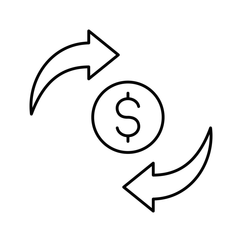 icône vectorielle de mise à jour du dollar qui convient aux travaux commerciaux et la modifie ou la modifie facilement vecteur