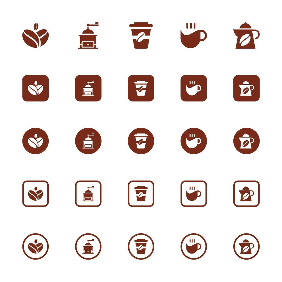 jeu d'icônes de café. illustration vectorielle. vecteur