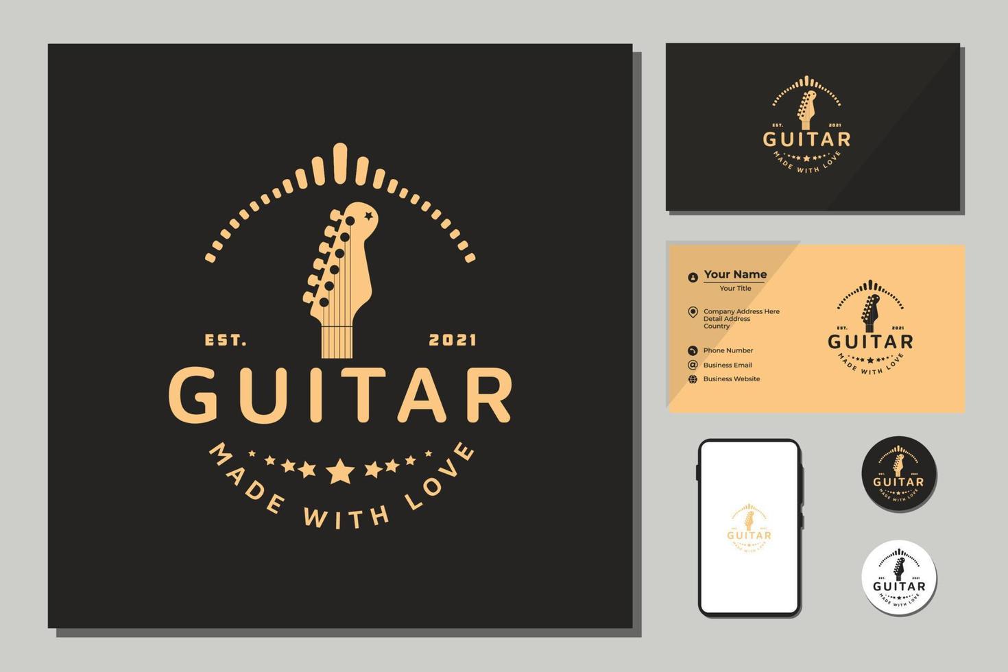 inspiration de logo de musique de guitare vecteur