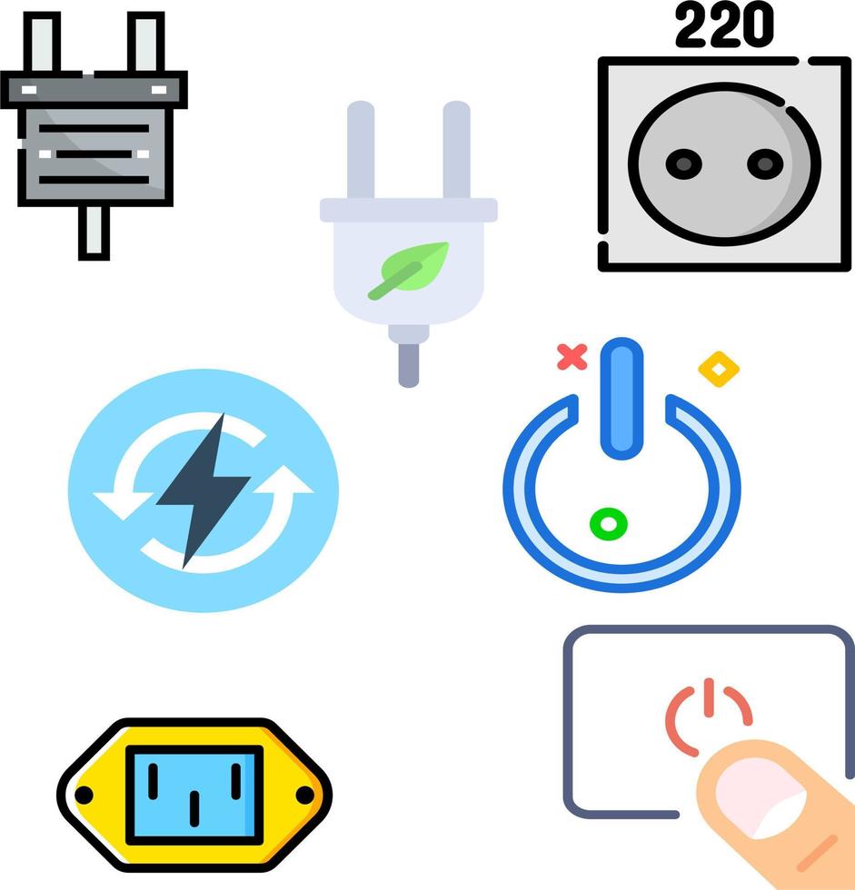 ensemble de vecteurs électriques de bouton d'alimentation vecteur