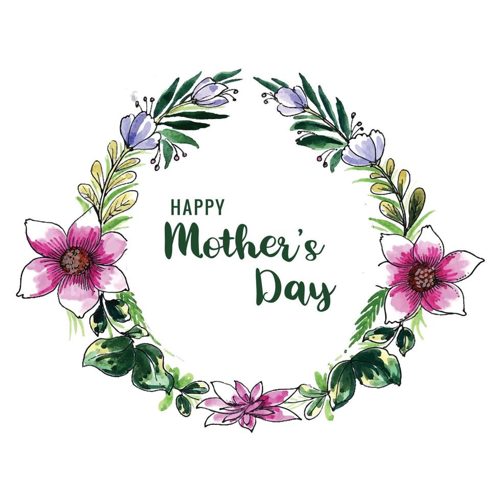carte de voeux fête des mères avec fond de belles fleurs vecteur