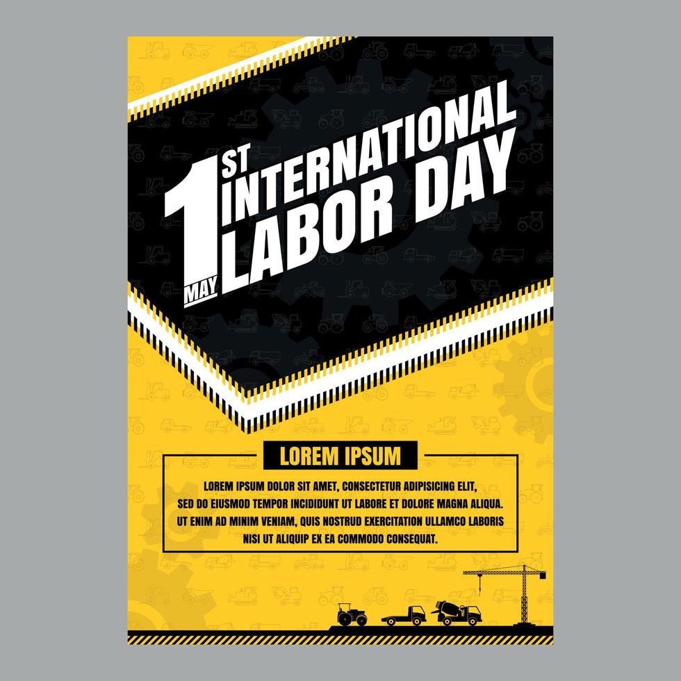 affiche de la fête internationale du travail vecteur