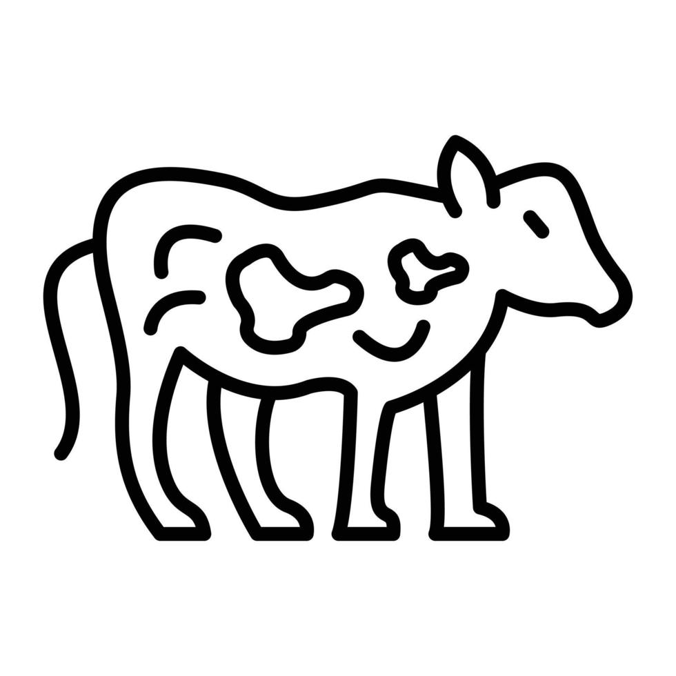 style d'icône de vache vecteur