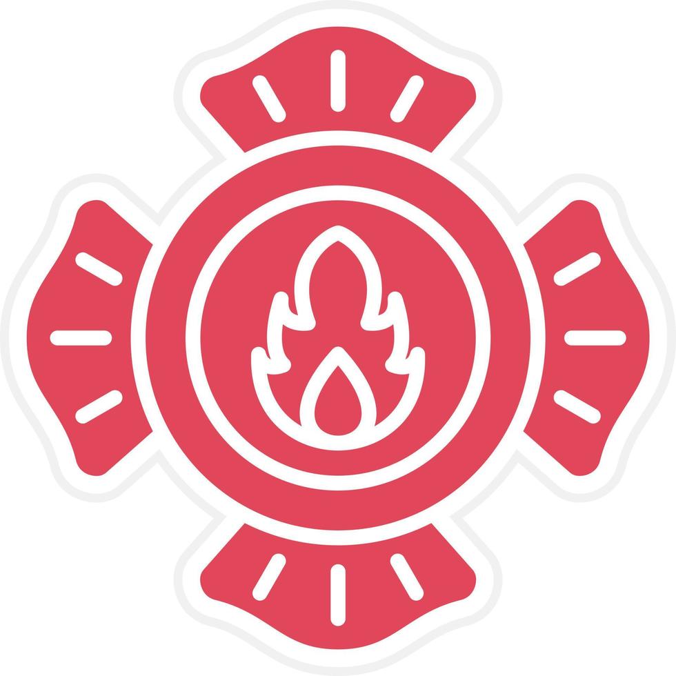 style d'icône d'insigne de pompier vecteur