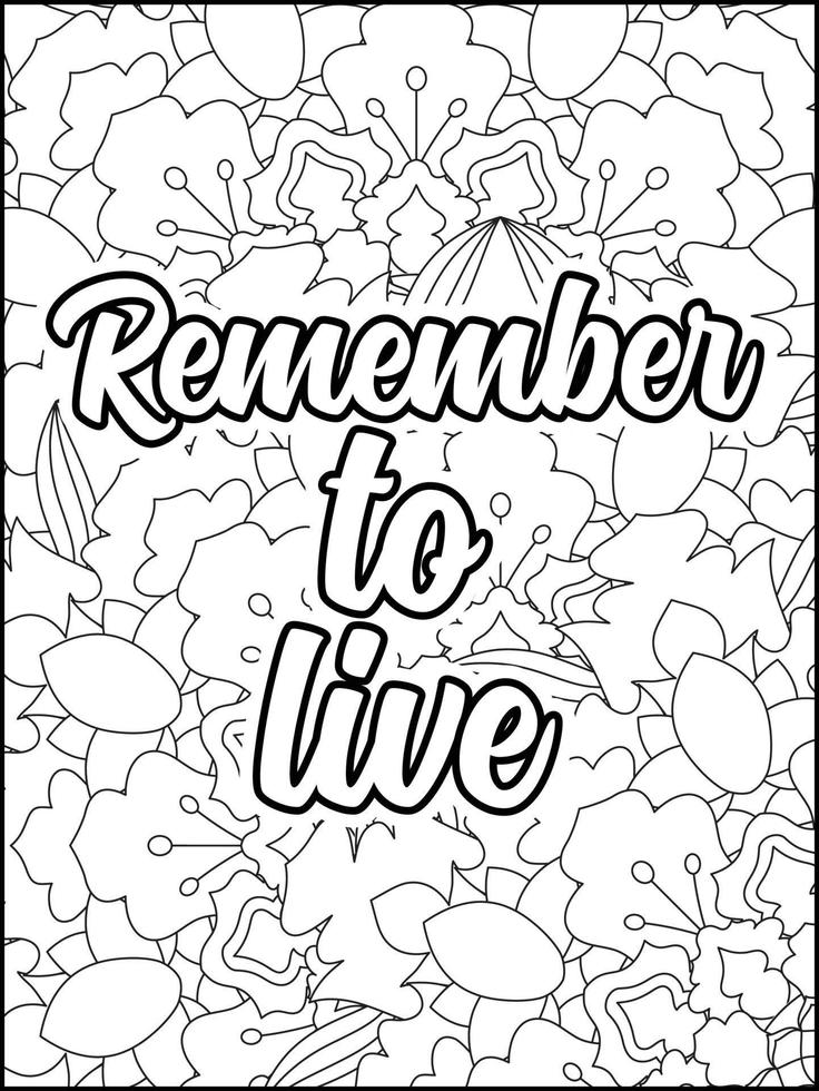 page de coloriage de citations de motivation. page de coloriage de citations inspirantes. page de coloriage de citations positives. ondes positives. mot de motivation de motivation. typographie motivationnelle. vecteur