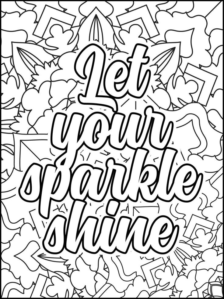 page de coloriage de citations de motivation. page de coloriage de citations inspirantes. page de coloriage de citations positives. ondes positives. mot de motivation de motivation. typographie motivationnelle. vecteur