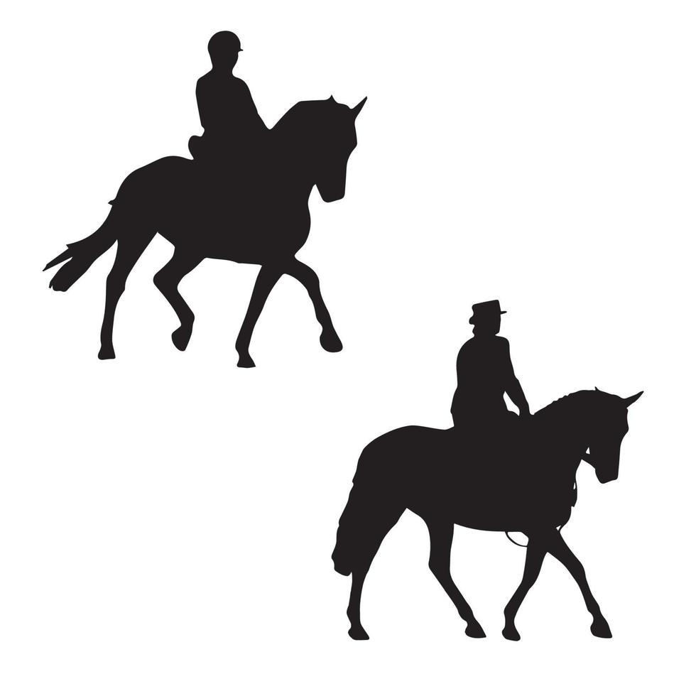 équitation, silhouette, art vecteur