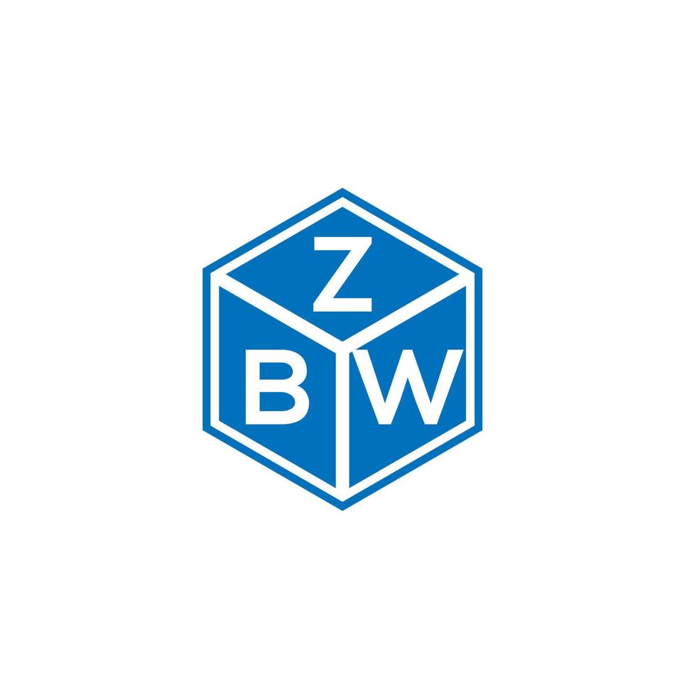 création de logo de lettre zbw sur fond blanc. concept de logo de lettre initiales créatives zbw. conception de lettre zbw. vecteur