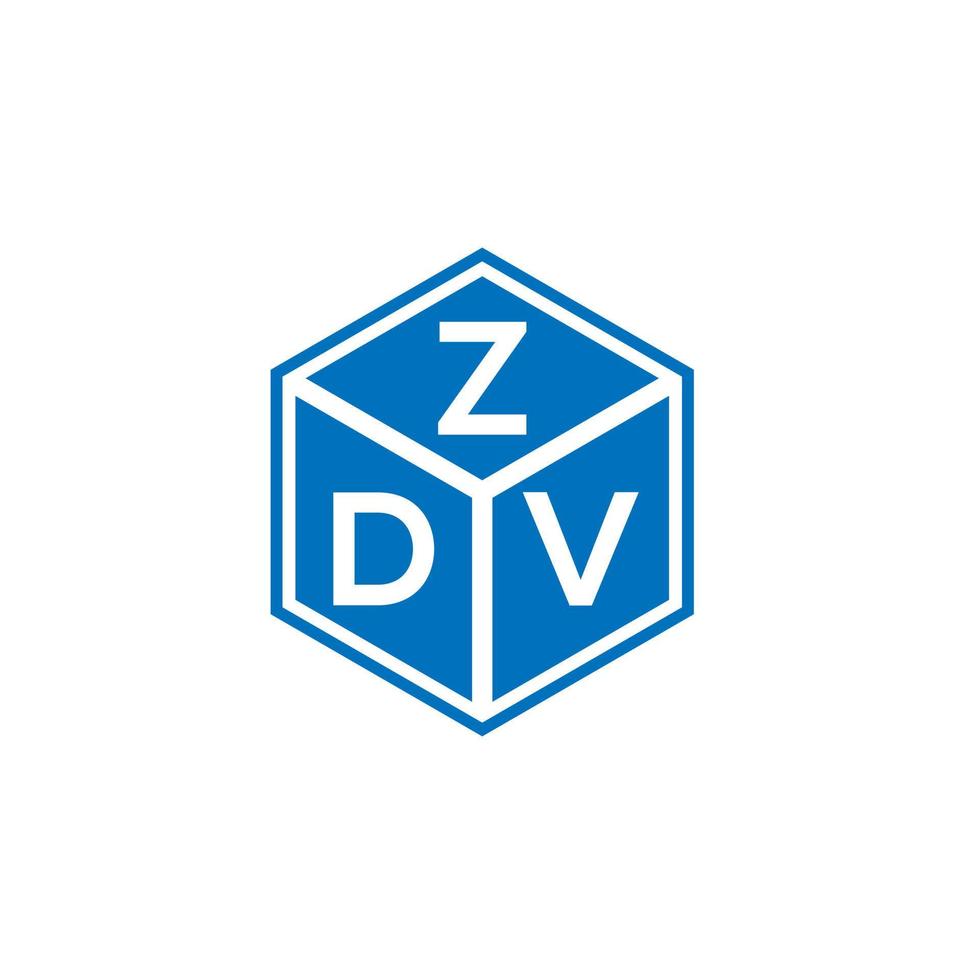 création de logo de lettre zdv sur fond blanc. concept de logo de lettre initiales créatives zdv. conception de lettre zdv. vecteur