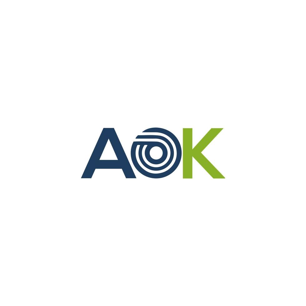 création de logo de lettre aok sur fond blanc. aok concept de logo de lettre initiales créatives. conception de lettre ok. vecteur