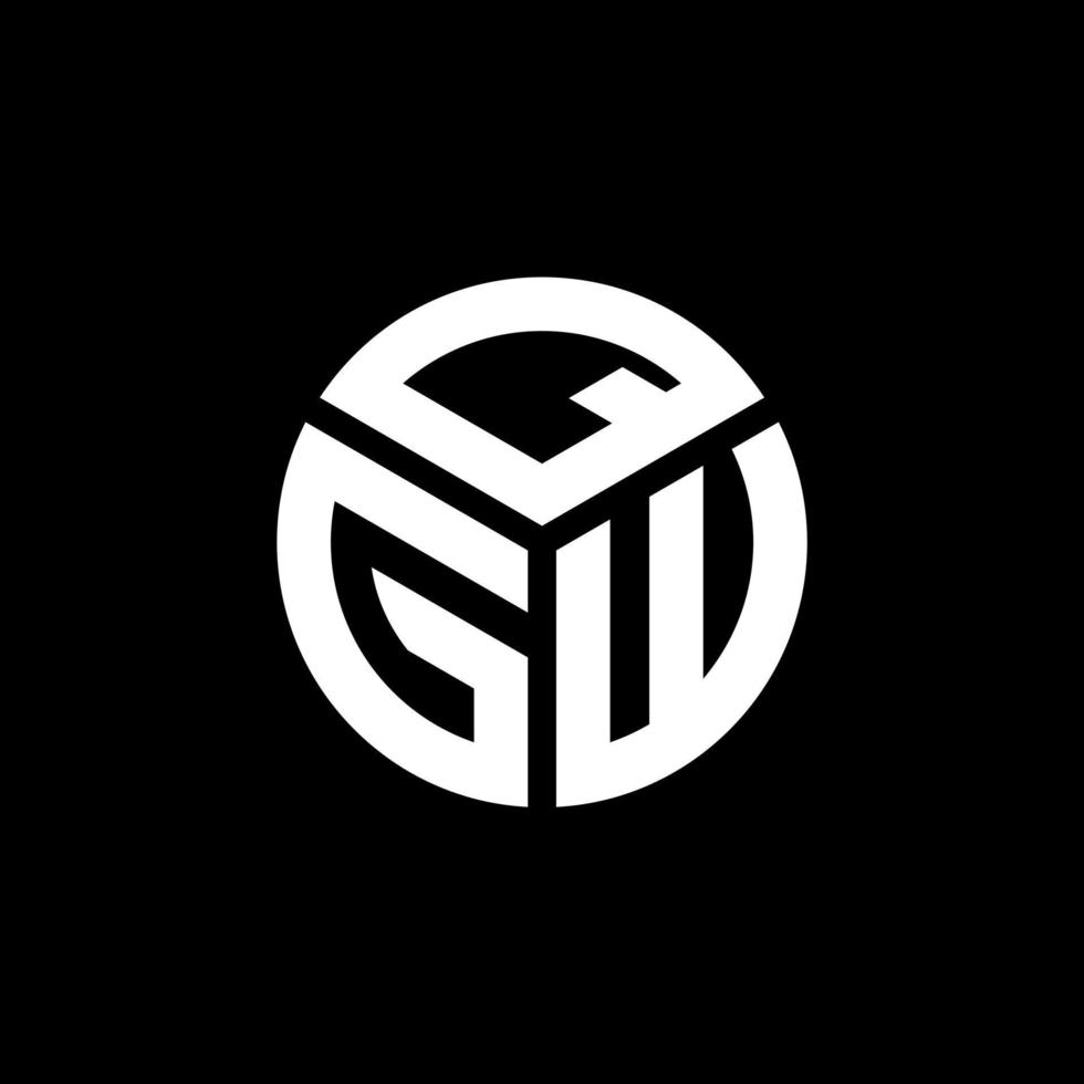 création de logo de lettre qgw sur fond noir. concept de logo de lettre initiales créatives qgw. conception de lettre qgw. vecteur