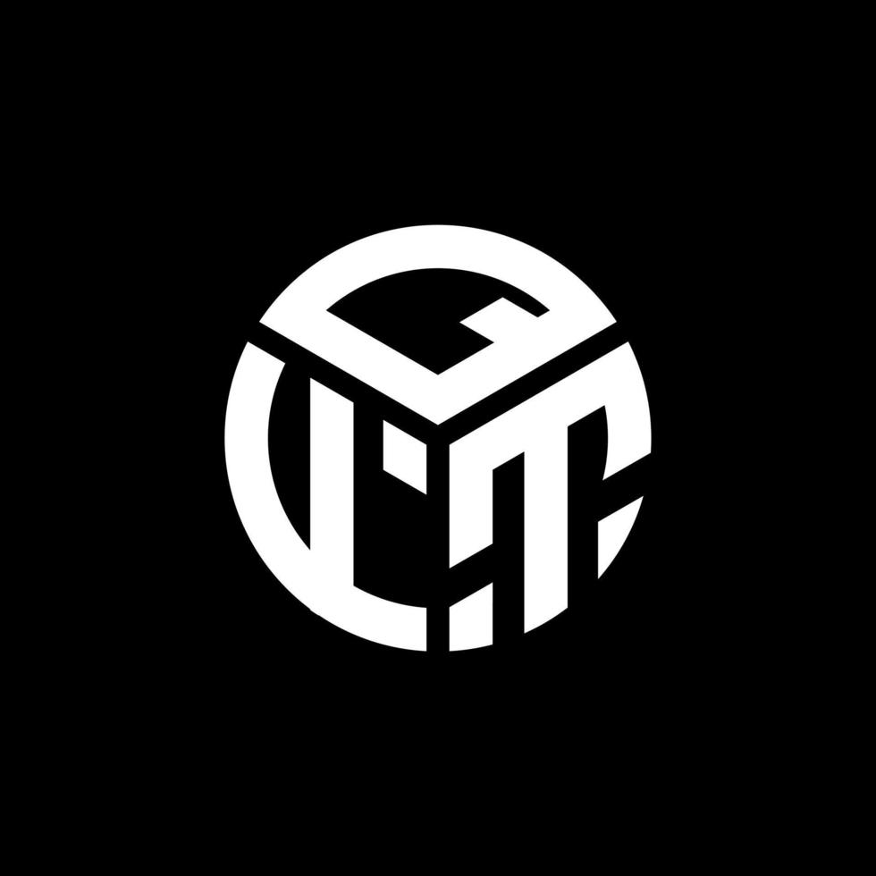 création de logo de lettre qft sur fond noir. concept de logo de lettre initiales créatives qft. conception de lettre qft. vecteur