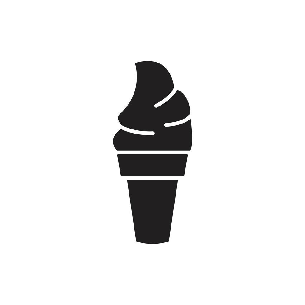 silhouette de vecteur de crème glacée pour l'icône de symbole de site Web