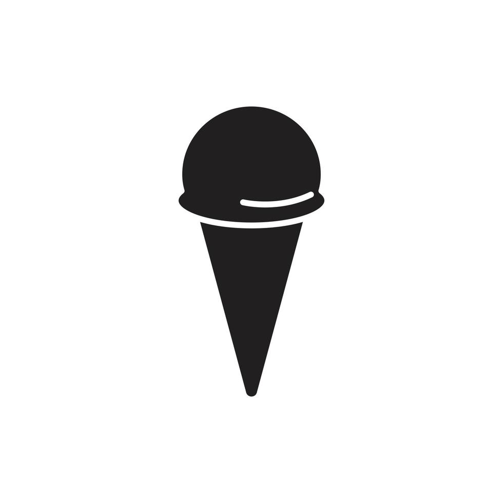 silhouette de vecteur de cornet de crème glacée pour l'icône de symbole de site Web