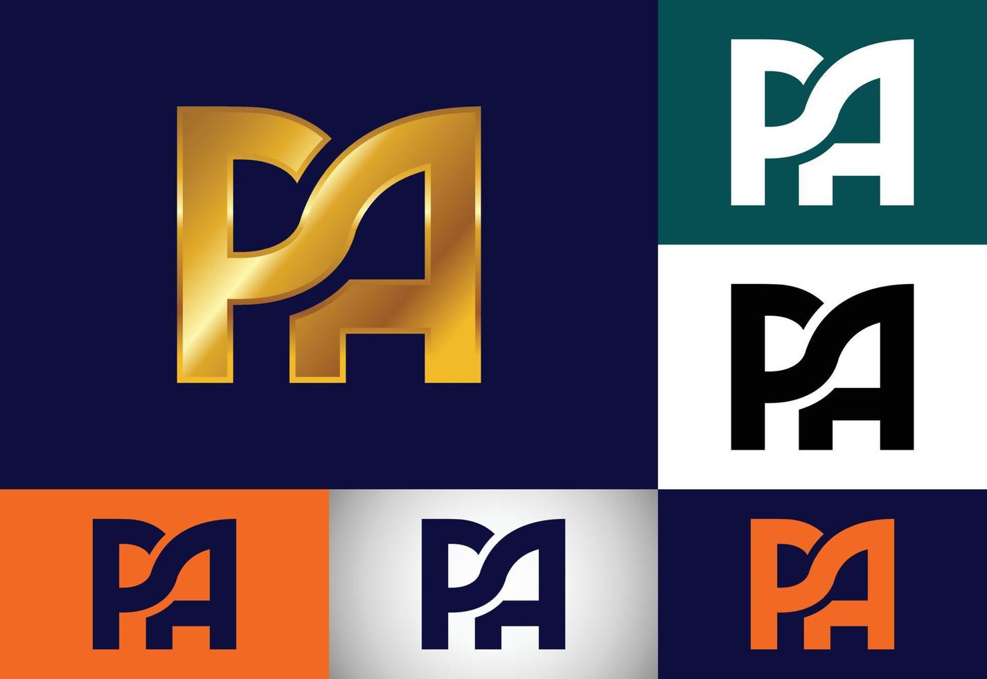 création initiale du logo de la lettre monogramme pa. symbole de l'alphabet graphique pour l'identité de l'entreprise vecteur