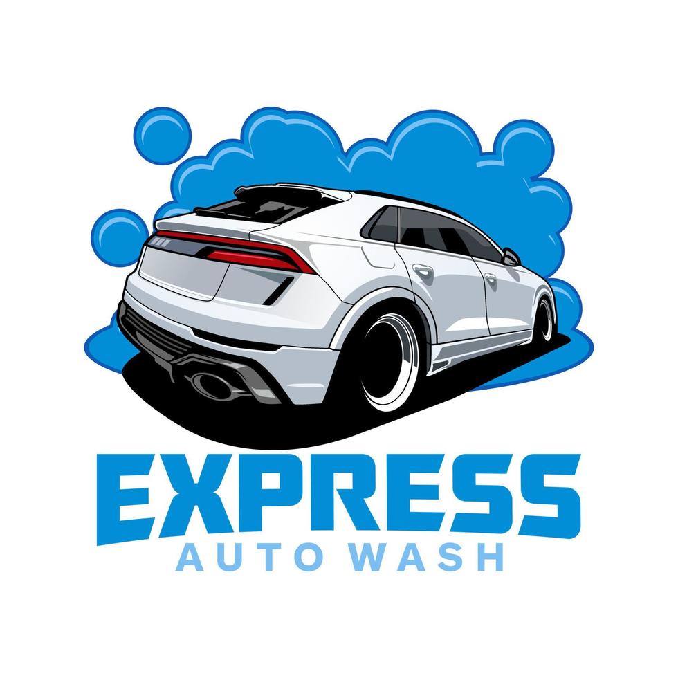 lavage de voiture illustration logo design concept vecteur