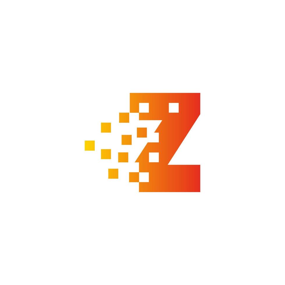 lettre colorée z logo de point de pixel rapide. pixel art avec la lettre z. mouvement de pixel intégratif. icône de technologie dispersée créative. ports créatifs d'icônes modernes. création de logo vectoriel. vecteur