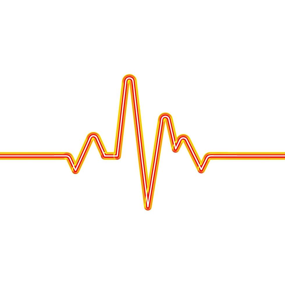 ligne unique continue de rythme cardiaque au néon. icône néon de vecteur 3d.