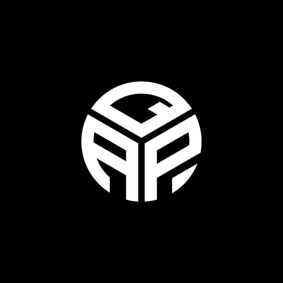 création de logo de lettre qap sur fond noir. concept de logo de lettre initiales créatives qap. conception de lettre qap. vecteur