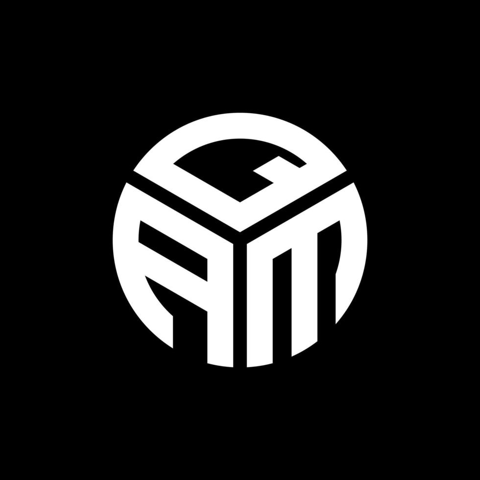 création de logo de lettre qam sur fond noir. concept de logo de lettre initiales créatives qam. conception de lettre qam. vecteur