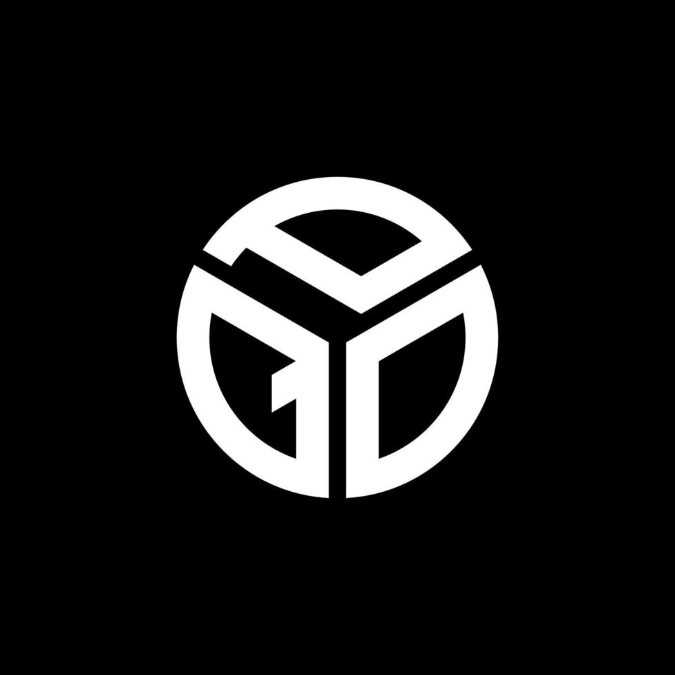 création de logo de lettre pqo sur fond noir. concept de logo de lettre initiales créatives pqo. conception de lettre pqo. vecteur