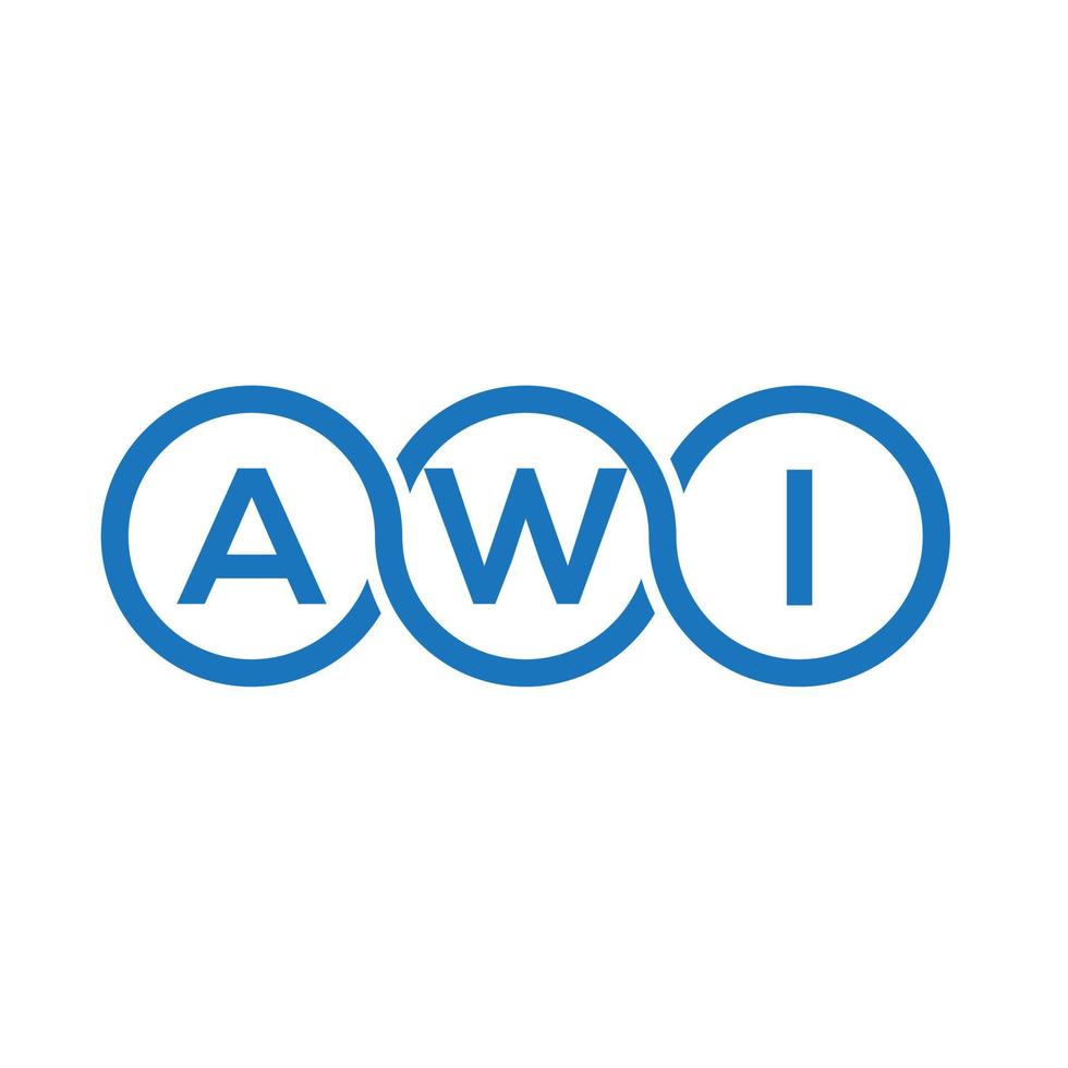 création de logo de lettre awi sur fond blanc. concept de logo de lettre initiales créatives awi. conception de lettre awi. vecteur