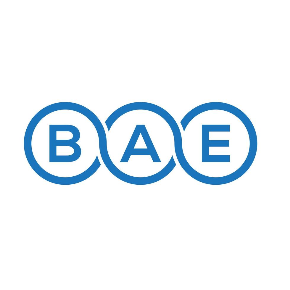 création de logo de lettre bae sur fond blanc. concept de logo de lettre initiales créatives bae. conception de lettre bae. vecteur