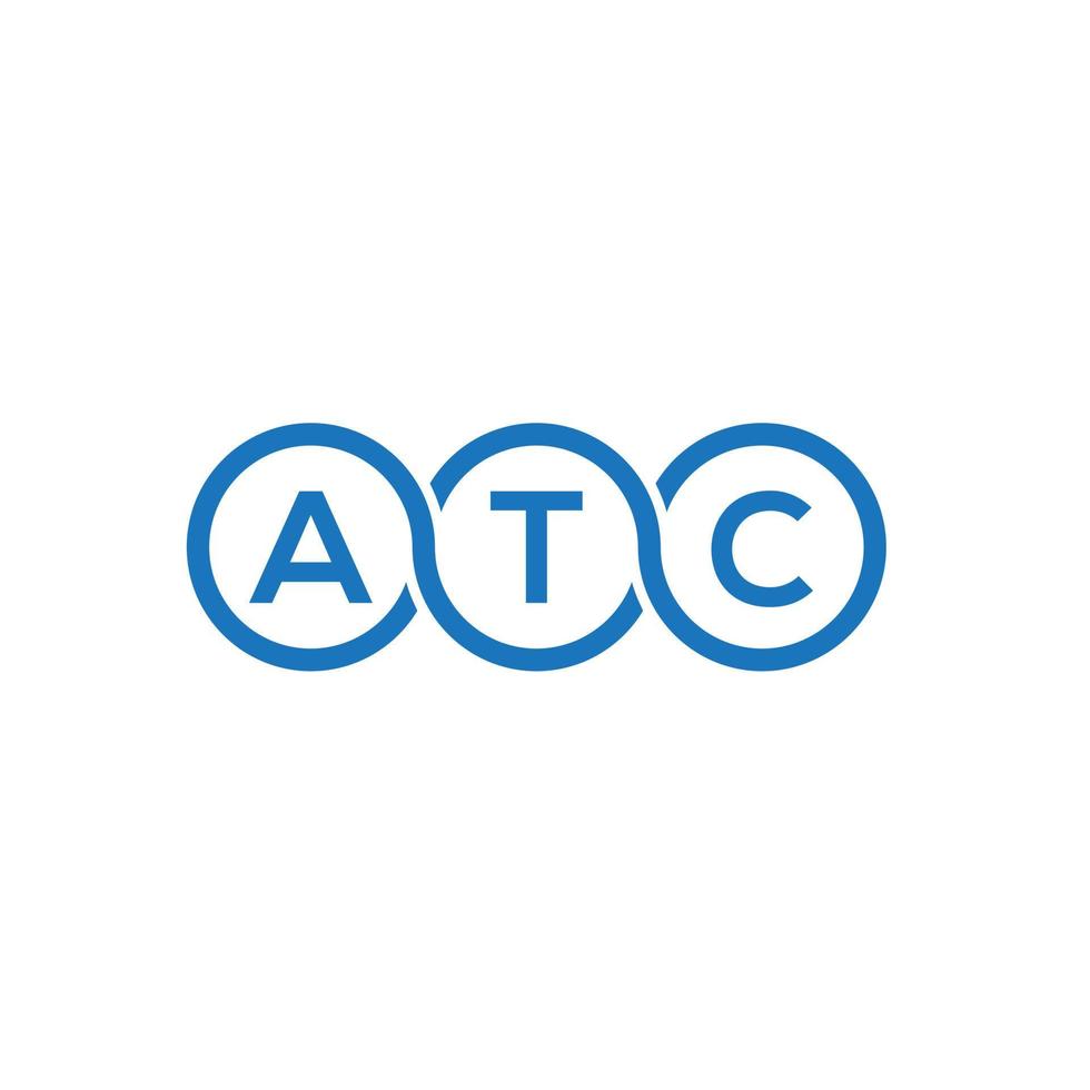création de logo de lettre atc sur fond blanc. concept de logo de lettre initiales créatives atc. conception de lettre atc. vecteur