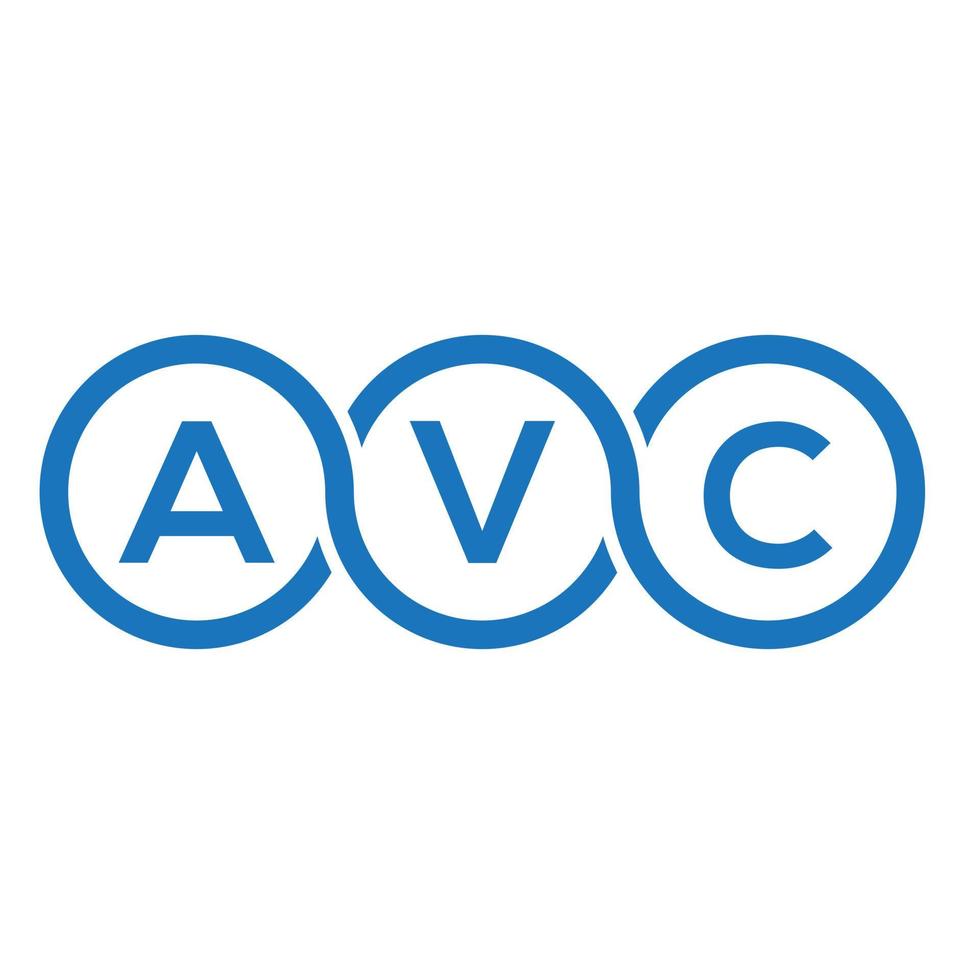 création de logo de lettre avc sur fond blanc. concept de logo de lettre initiales créatives avc. conception de lettre avc. vecteur