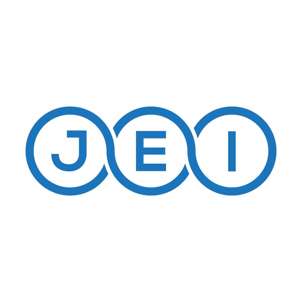 création de logo de lettre jei sur fond blanc. concept de logo de lettre initiales créatives jei. conception de lettre jei. vecteur