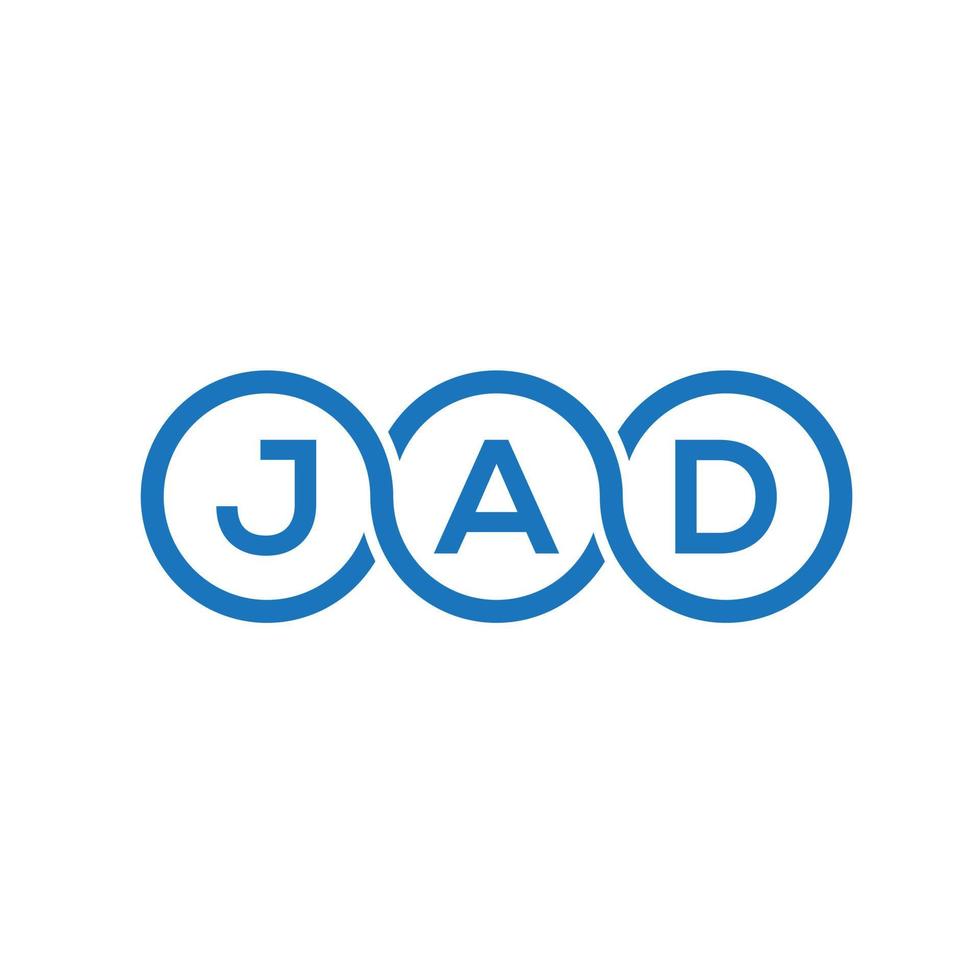 création de logo de lettre jad sur fond blanc. concept de logo de lettre initiales créatives jad. conception de lettre jad. vecteur