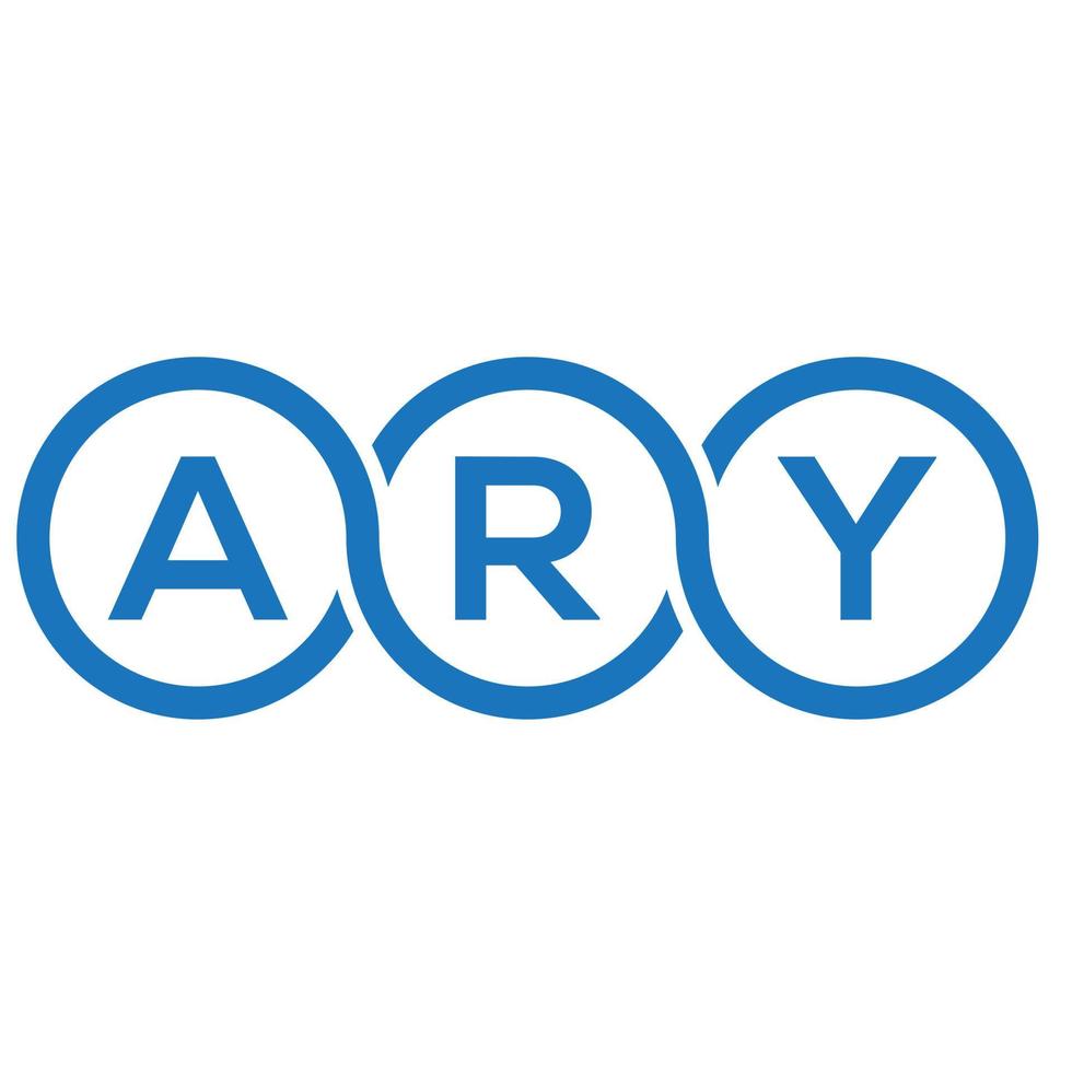 création de logo de lettre ary sur fond blanc. concept de logo de lettre initiales créatives ary. conception de lettre aire. vecteur