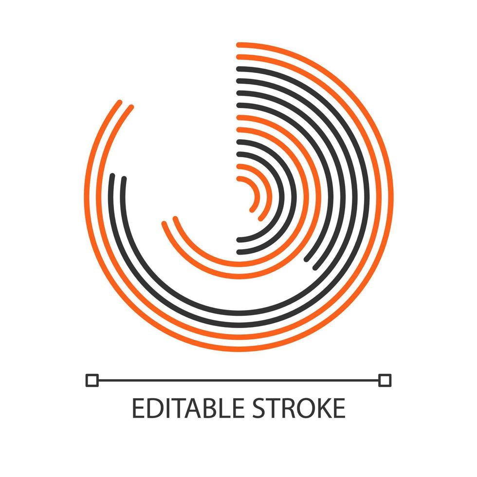 icône linéaire de montre polaire. tableau de collecte des informations. graphique de progression. diagramme rond avec des barres. rechercher. illustration de la ligne mince. symbole de contour. dessin de contour isolé de vecteur. trait modifiable vecteur