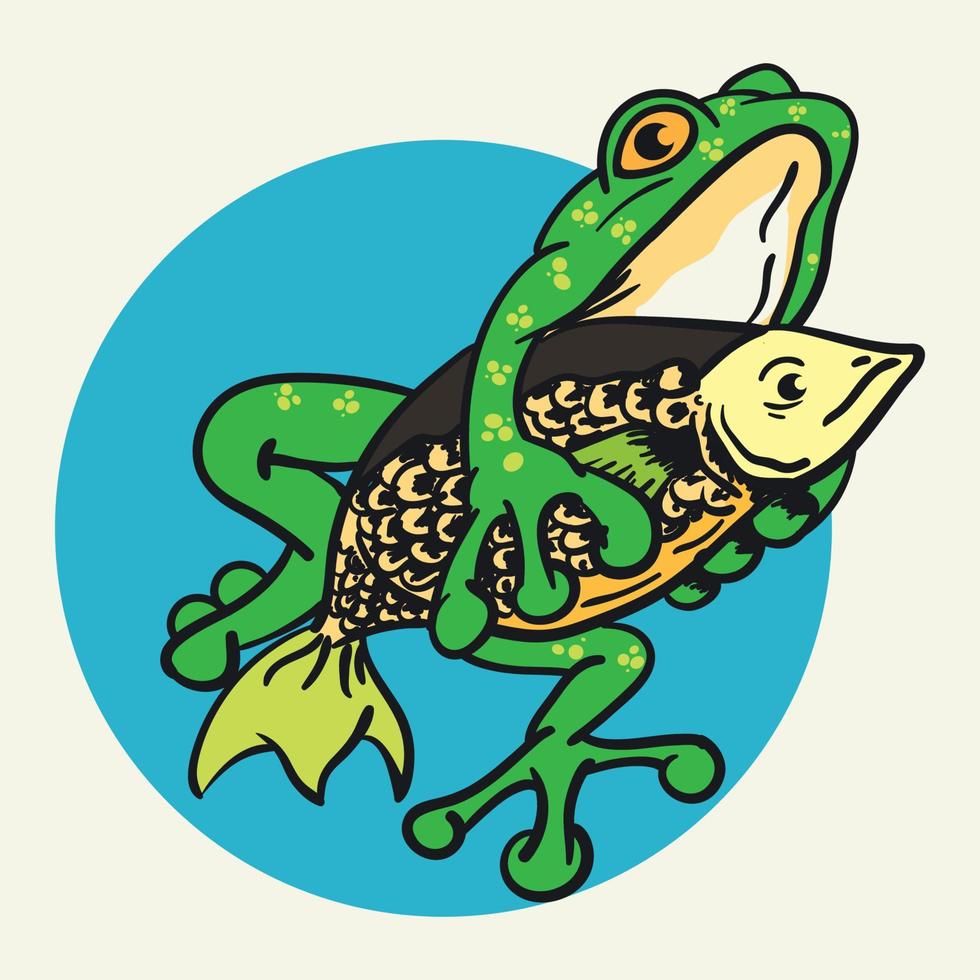 grenouille et poisson design illustration vectorielle vecteur