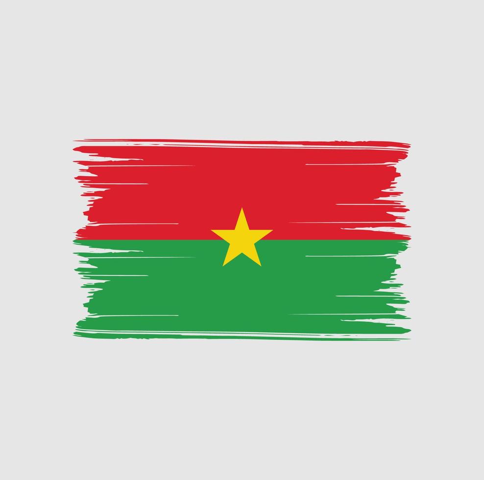 coups de pinceau du drapeau du burkina faso. drapeau national vecteur