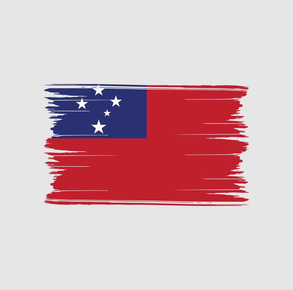 coups de pinceau du drapeau samoan. drapeau national vecteur
