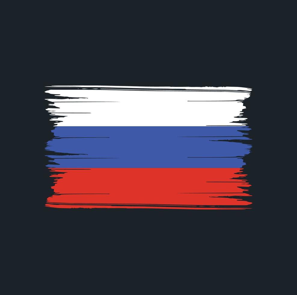 coups de pinceau du drapeau de la russie. drapeau national vecteur