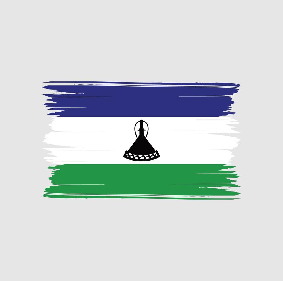 coups de pinceau du drapeau du lesotho. drapeau national vecteur