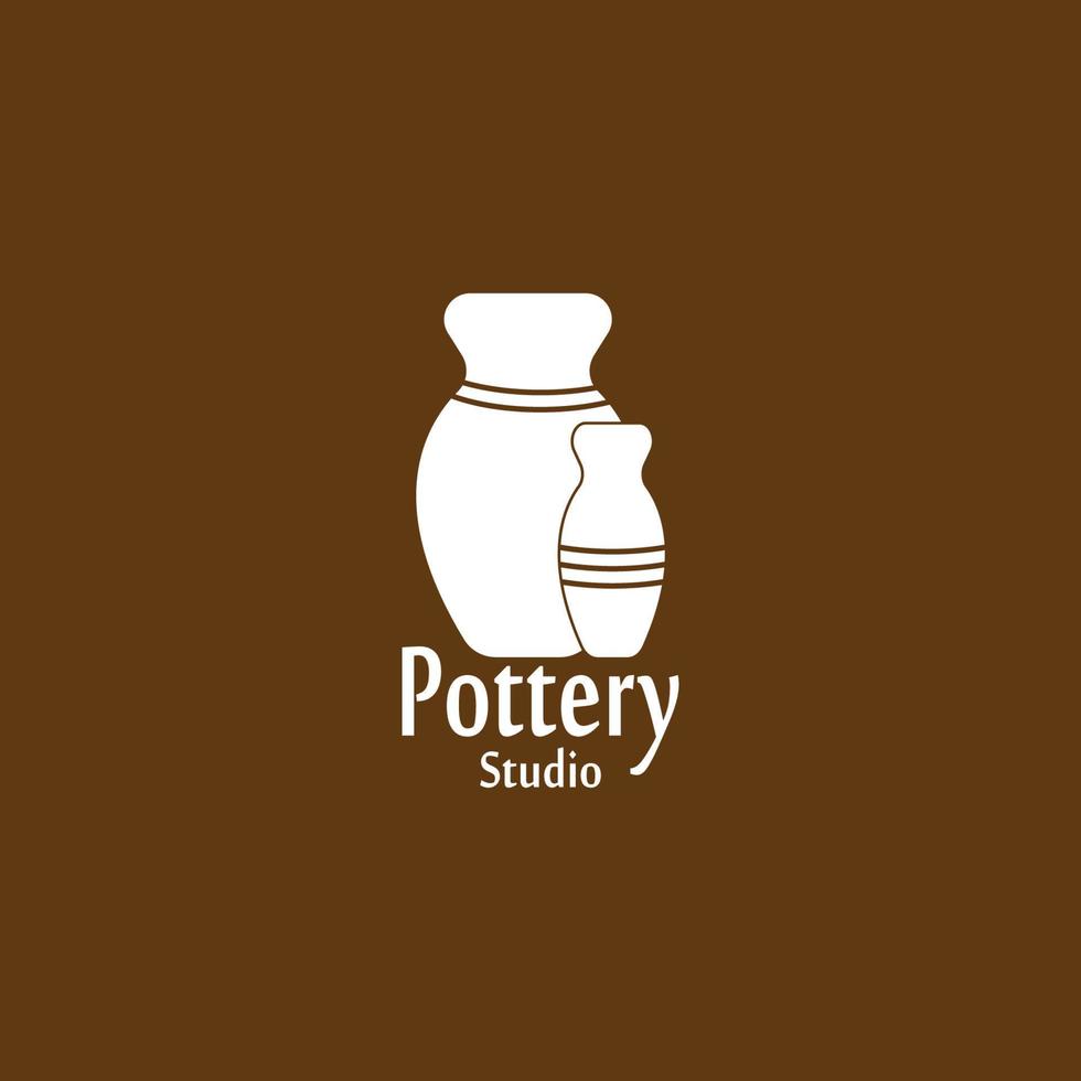 modèle de vecteur de logo de studio d'atelier de poterie