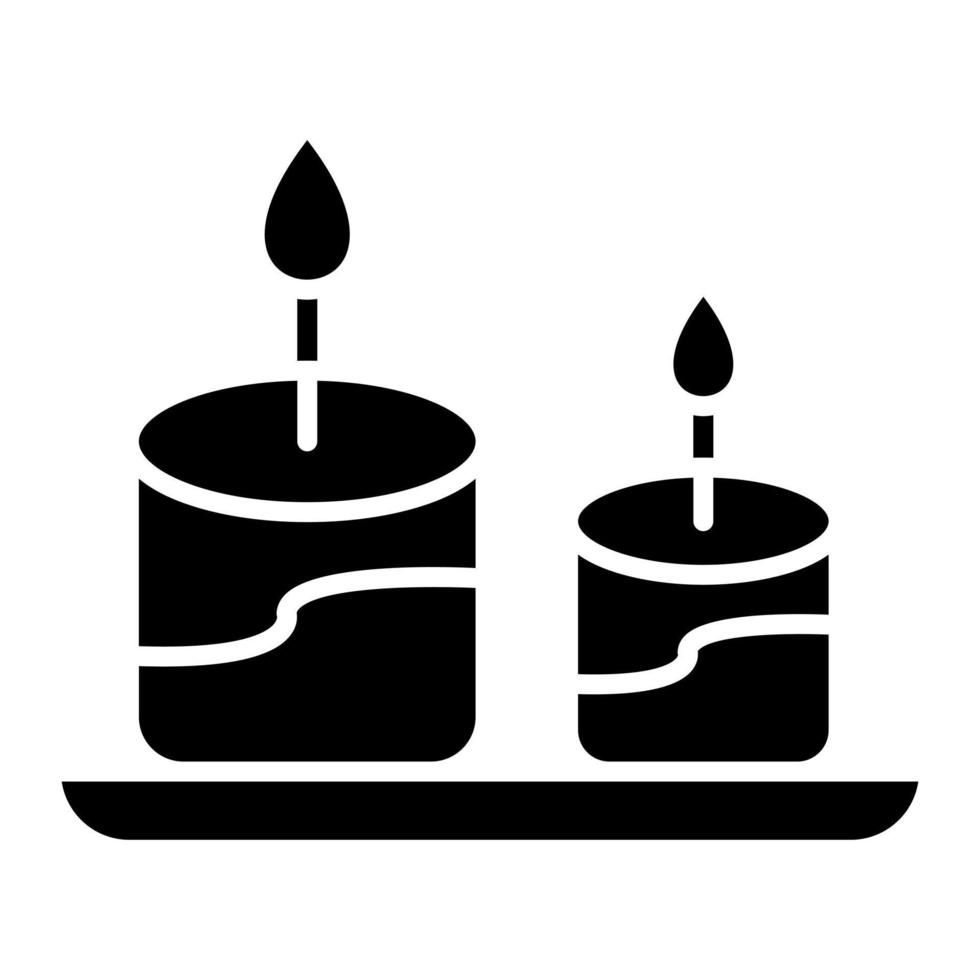 icône de glyphe de bougies vecteur