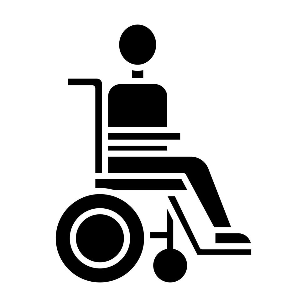 icône de glyphe de personne handicapée vecteur