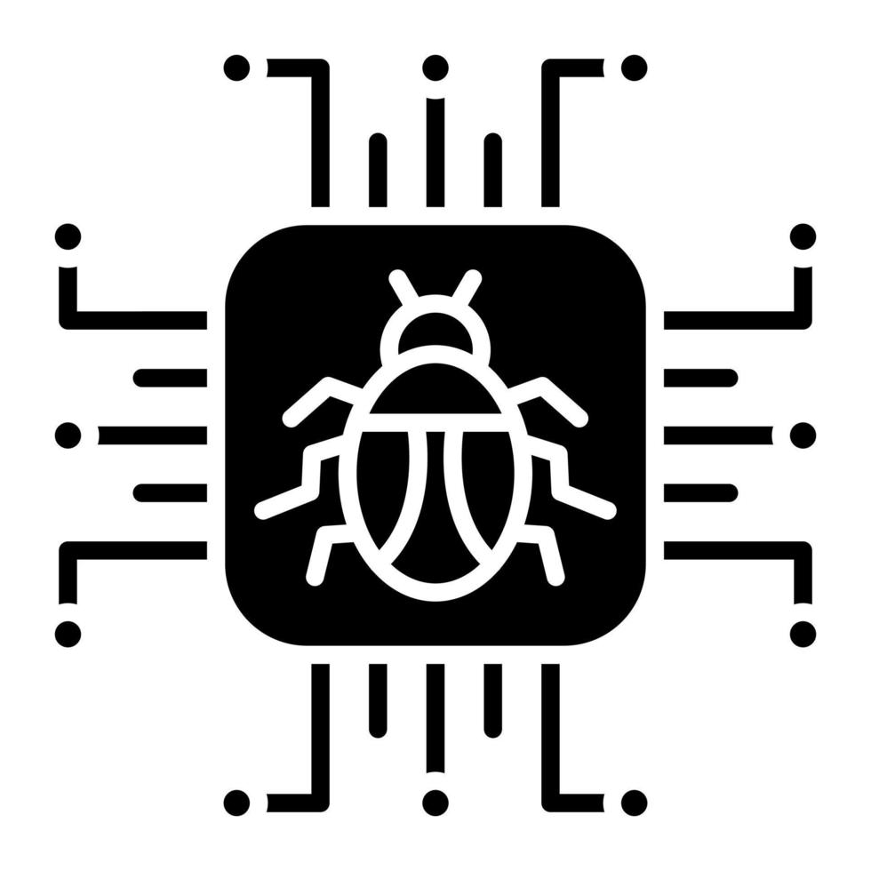 icône de glyphe de cyberattaque vecteur