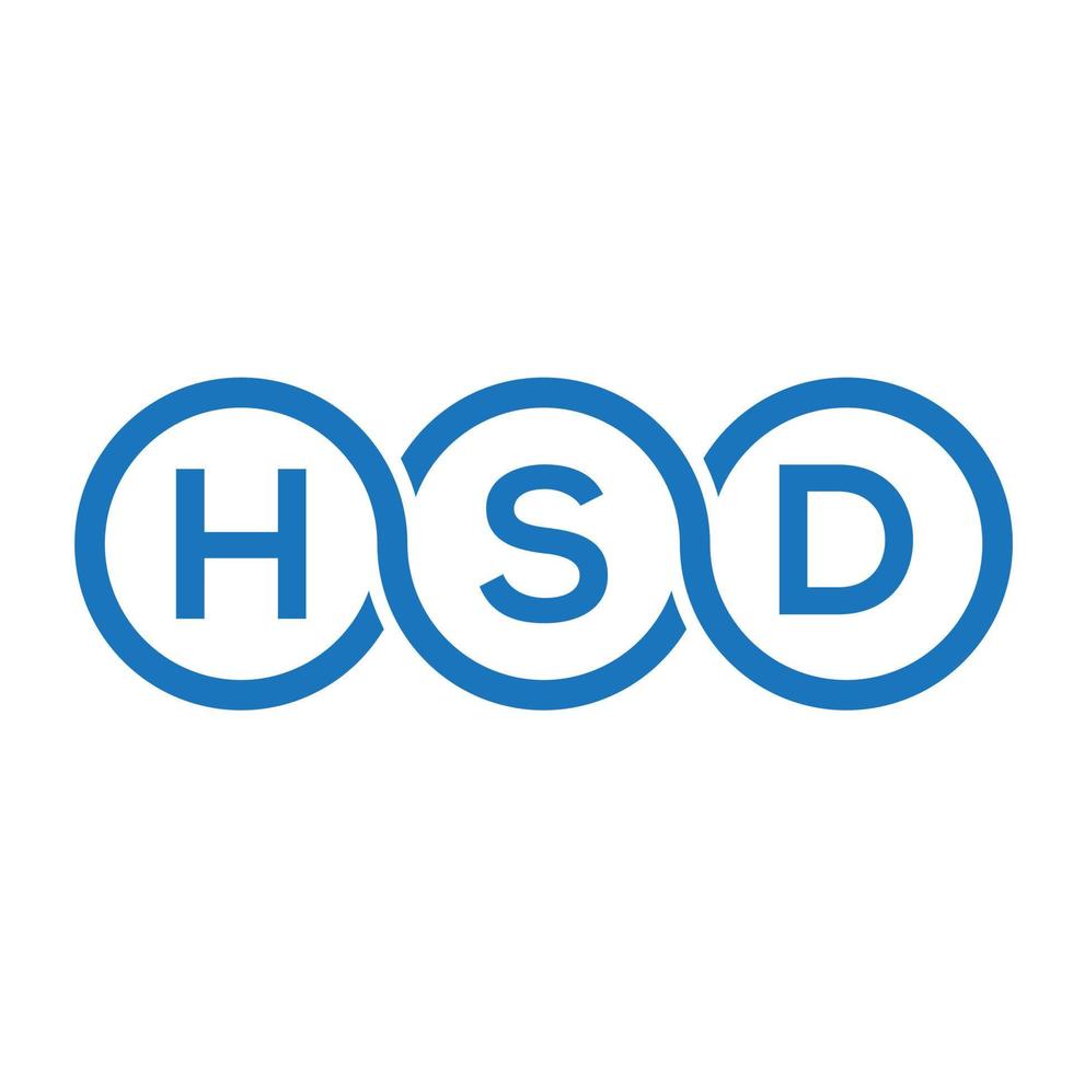 création de logo de lettre hsd sur fond blanc. concept de logo de lettre initiales créatives hsd. conception de lettre hsd. vecteur