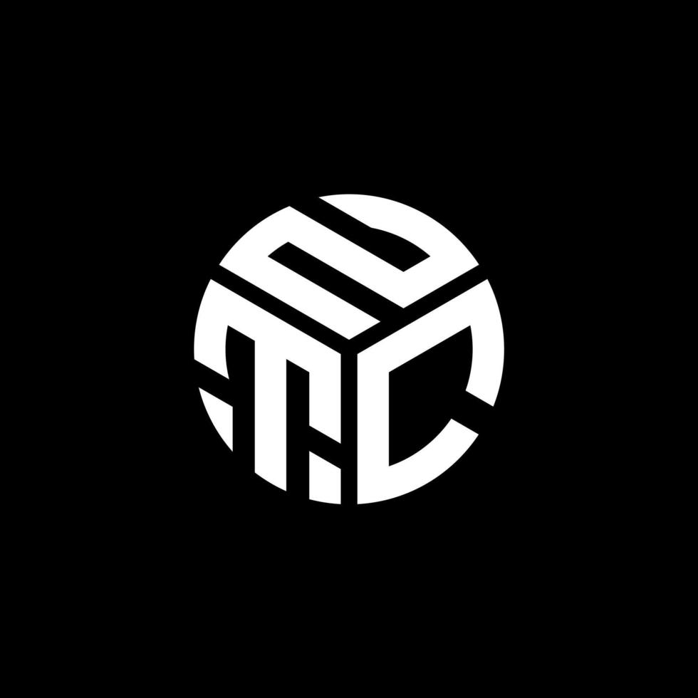 création de logo de lettre ntc sur fond noir. concept de logo de lettre initiales créatives ntc. conception de lettre ntc. vecteur