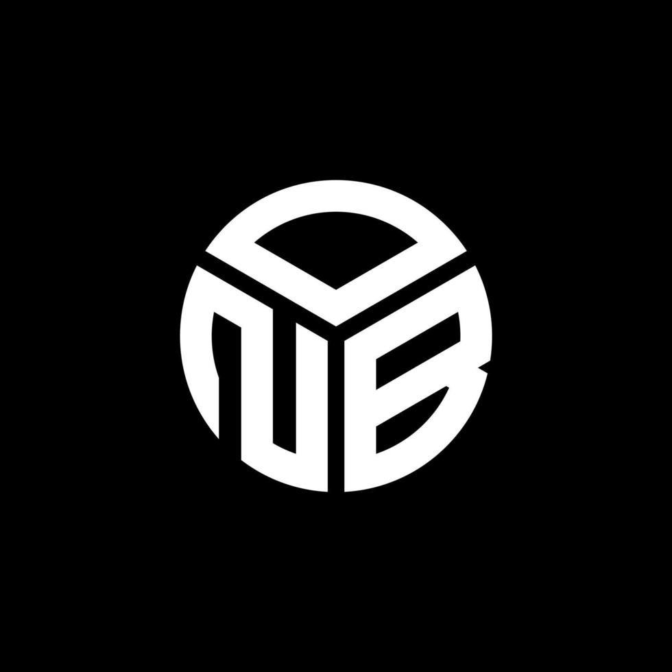 création de logo de lettre onb sur fond noir. concept de logo de lettre initiales créatives onb. conception de lettre onb. vecteur