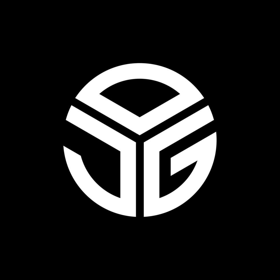 création de logo de lettre ojg sur fond noir. concept de logo de lettre initiales créatives ojg. conception de lettre ojg. vecteur