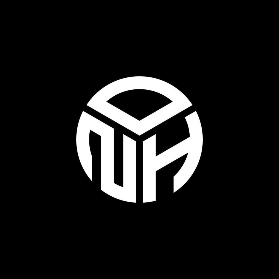 création de logo de lettre onh sur fond noir. onh concept de logo de lettre initiales créatives. conception de lettre onh. vecteur